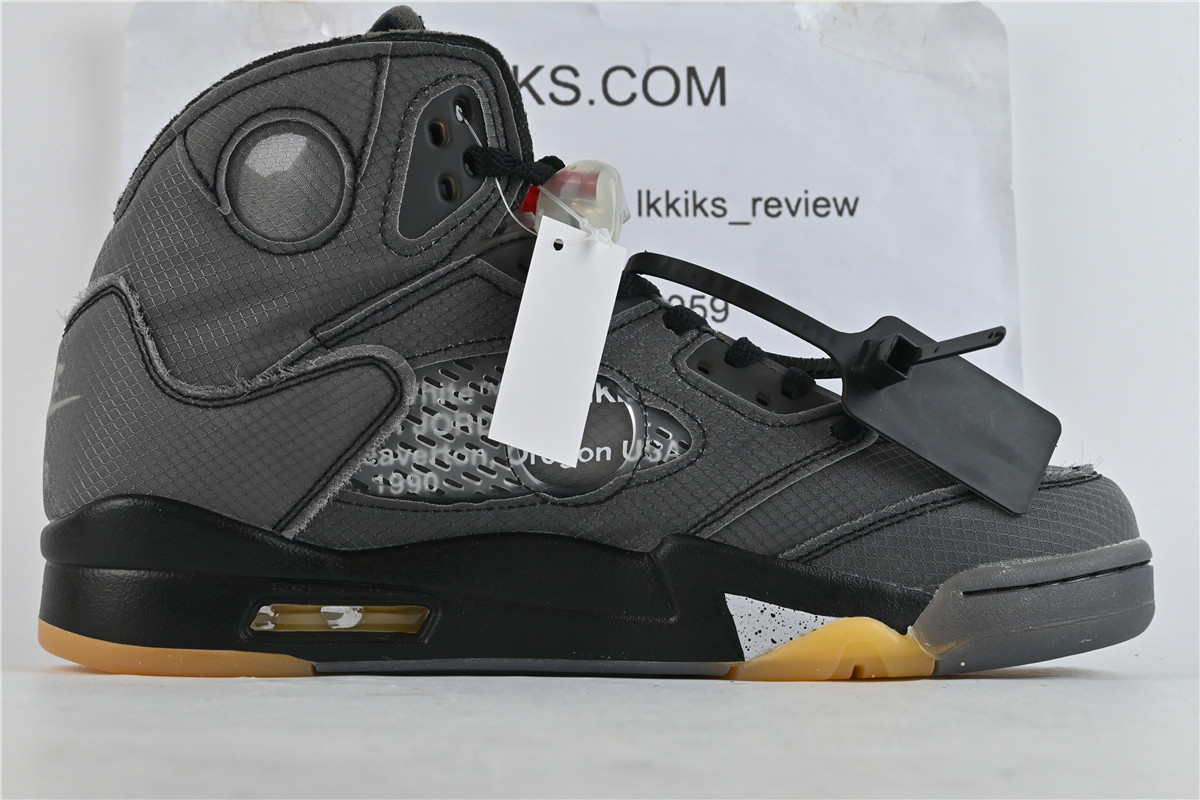 New Version Air Jordan 5 Retro Off-White Black